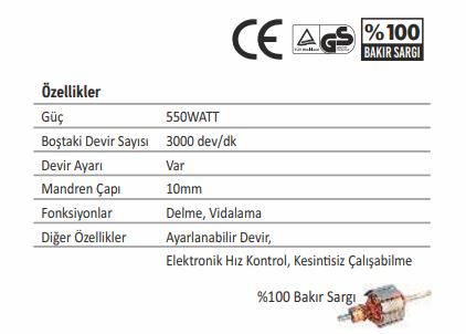 BAY-TEC MİNİ MATKAP 10 MM 550 WATT