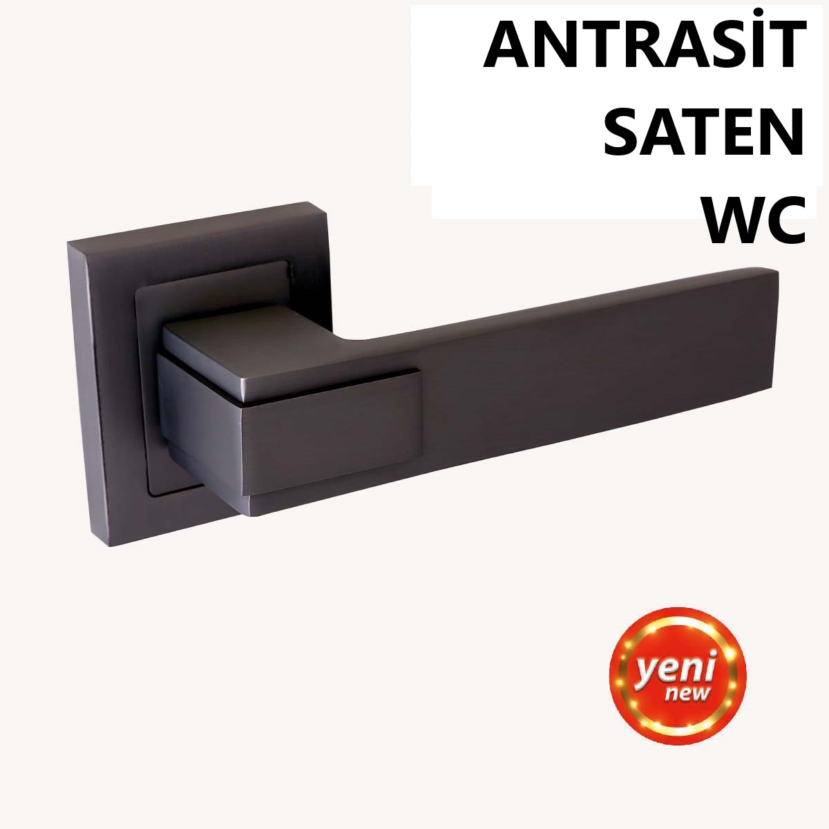 ALÜ. ASUDE KARE ROZET MAT ANTRASİT  SATEN WC