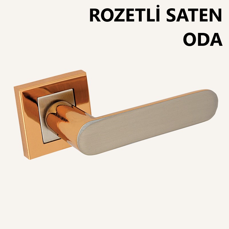 ALÜ. BARBAROS KARE ROZETLİ ALB SATEN ODA KAPI KOLU