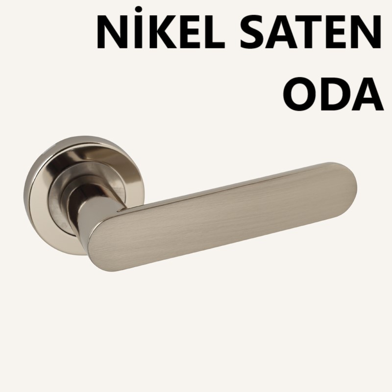 ALÜ. BARBAROS ROZETLİ NİKEL SATEN ODA KAPI KOLU