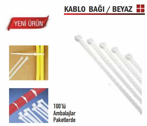 BAY-TEC CIRT KELEPÇE 3,6X250 MM BEYAZ (100 ADET / PK)