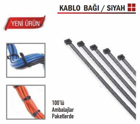 BAY-TEC CIRT KELEPÇE 3,6X370 MM SİYAH (100 ADET / PK)