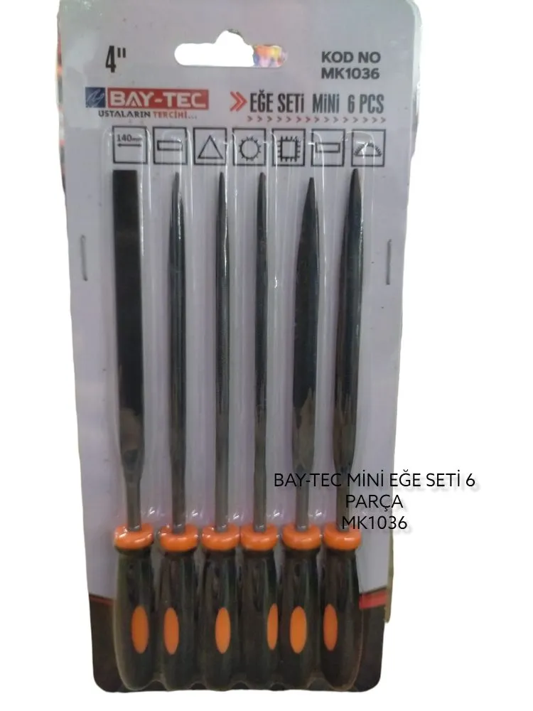 BAY-TEC MİNİ EĞE SETİ 6 PARÇA - 140 MM / 4 İNÇ