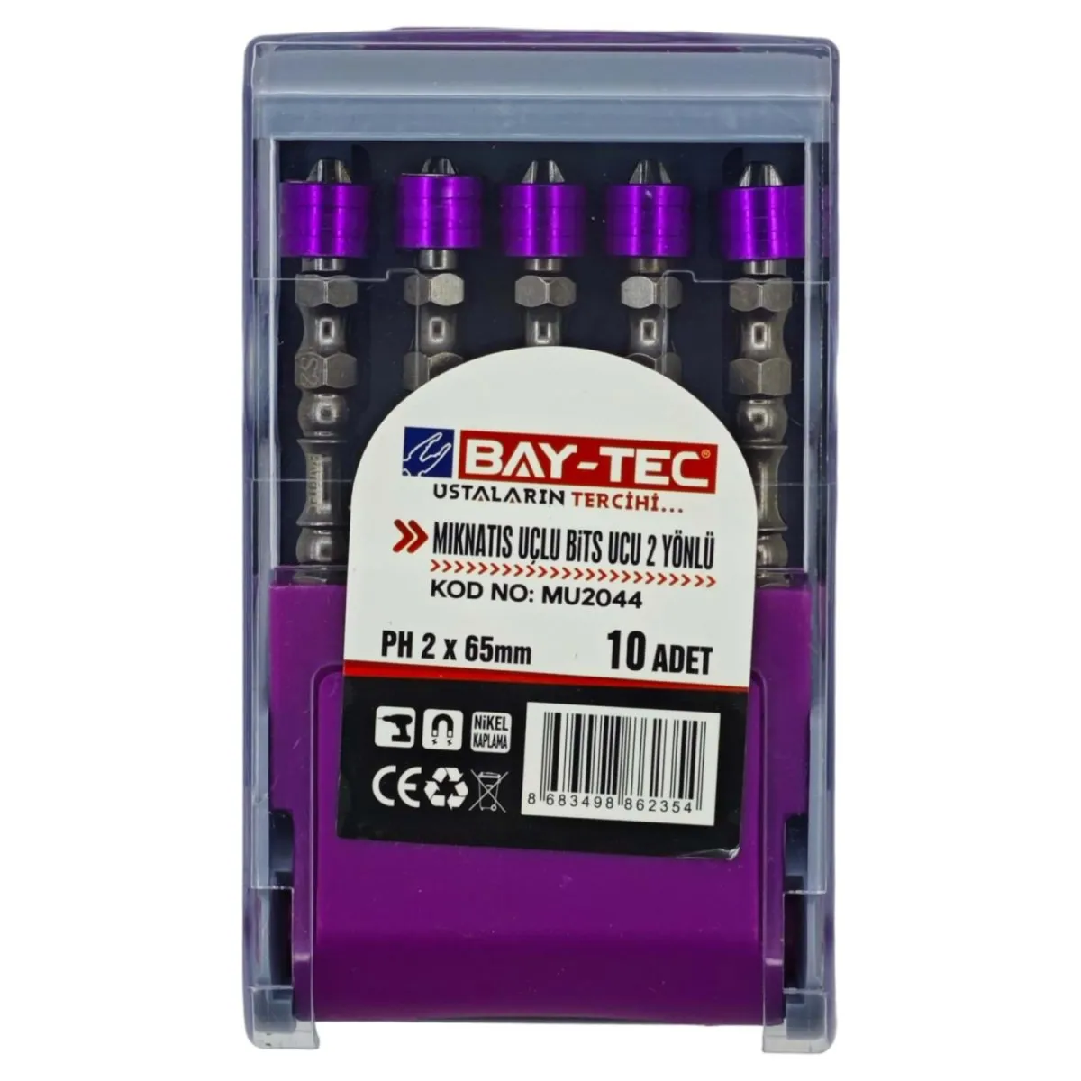 BAY-TEC MIKNATIS UÇLU BİTS UCU 2 YÖNLÜ PH2X65 MM