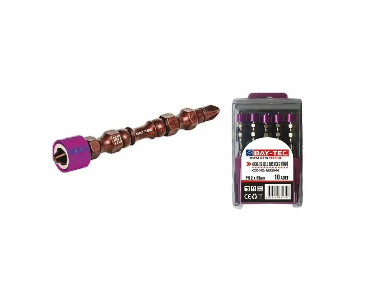BAY-TEC MIKNATIS UÇLU BİTS UCU 2 YÖNLÜ PH2X65 MM