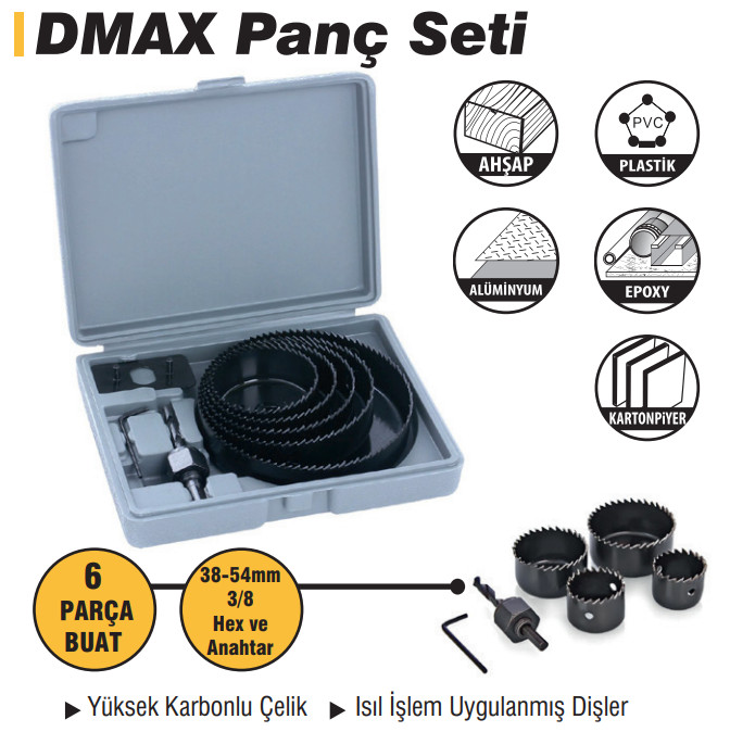 DMAX 6 PARÇA BUAT AÇMA SETİ 38-54 MM 3/8
