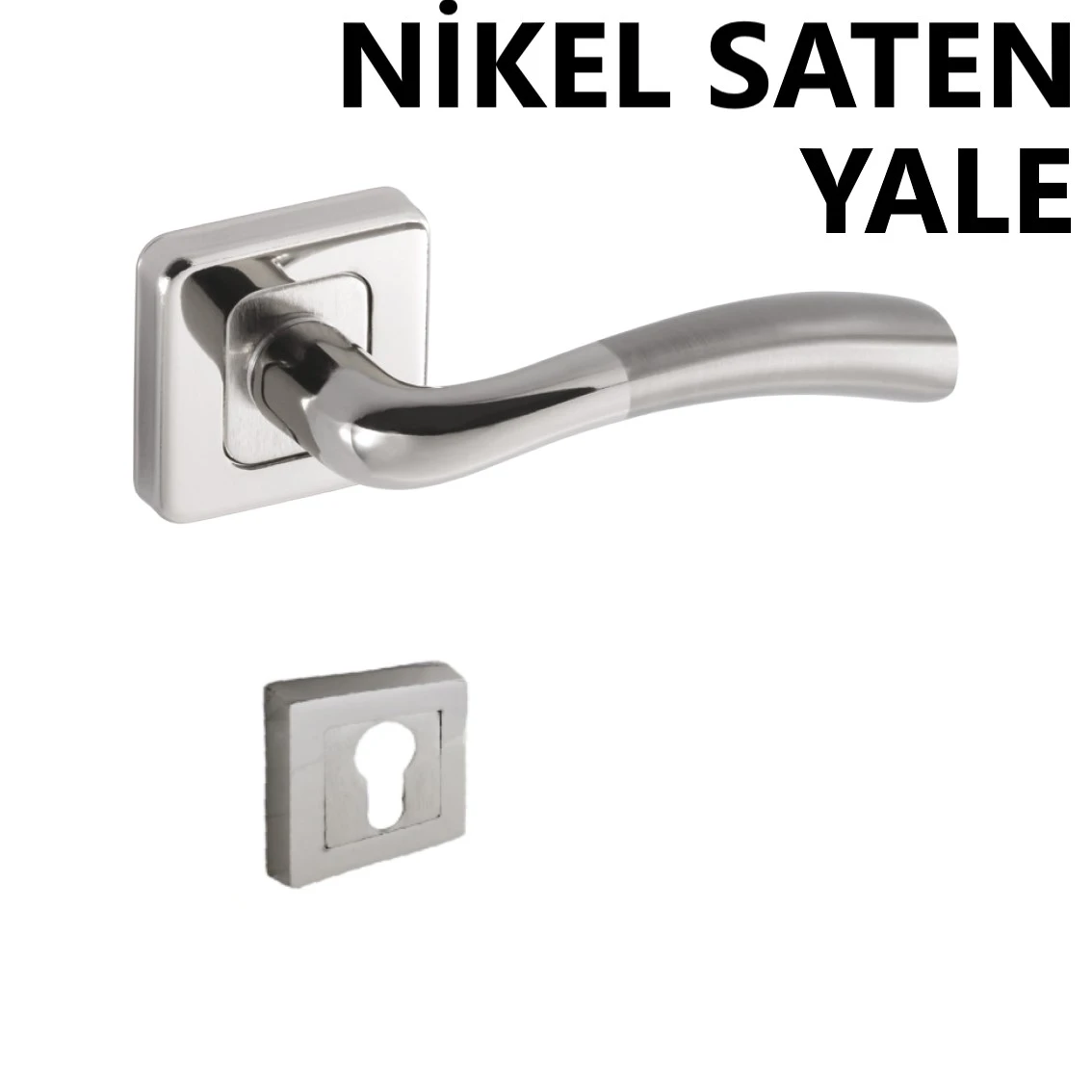 ALÜ. MAKRO ROZETLİ KARE NİKEL SATEN YALE