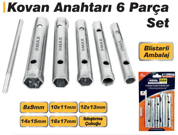 DMAX 6 PCS KOVAN ANAHTAR SETİ