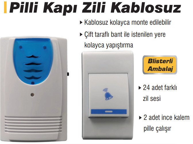 DMAX PİLLİ KAPI ZİLİ KABLOSUZ ÖZS-8562
