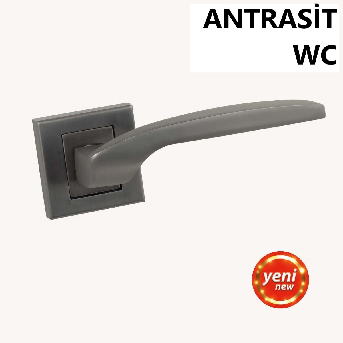 ALÜ. ARAS KARE ROZETLİ MAT ANTRASİT WC