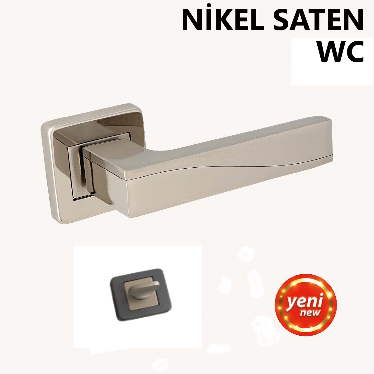 ALÜ. DERYA KARE ROZETLİ NİKEL SATEN WC