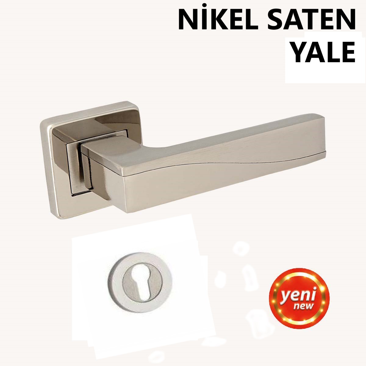 ALÜ. DERYA KARE ROZETLİ NİKEL SATEN YALE