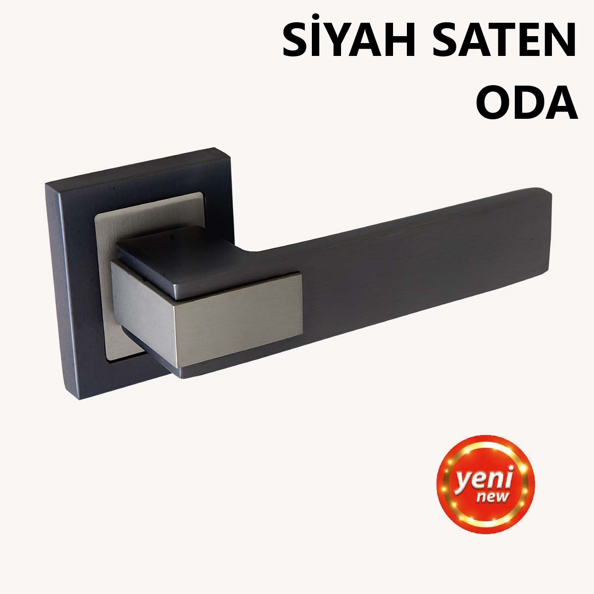 SOFU ALÜ. ASUDE KARE ROZETLİ ODA MAT SİYAH SATEN