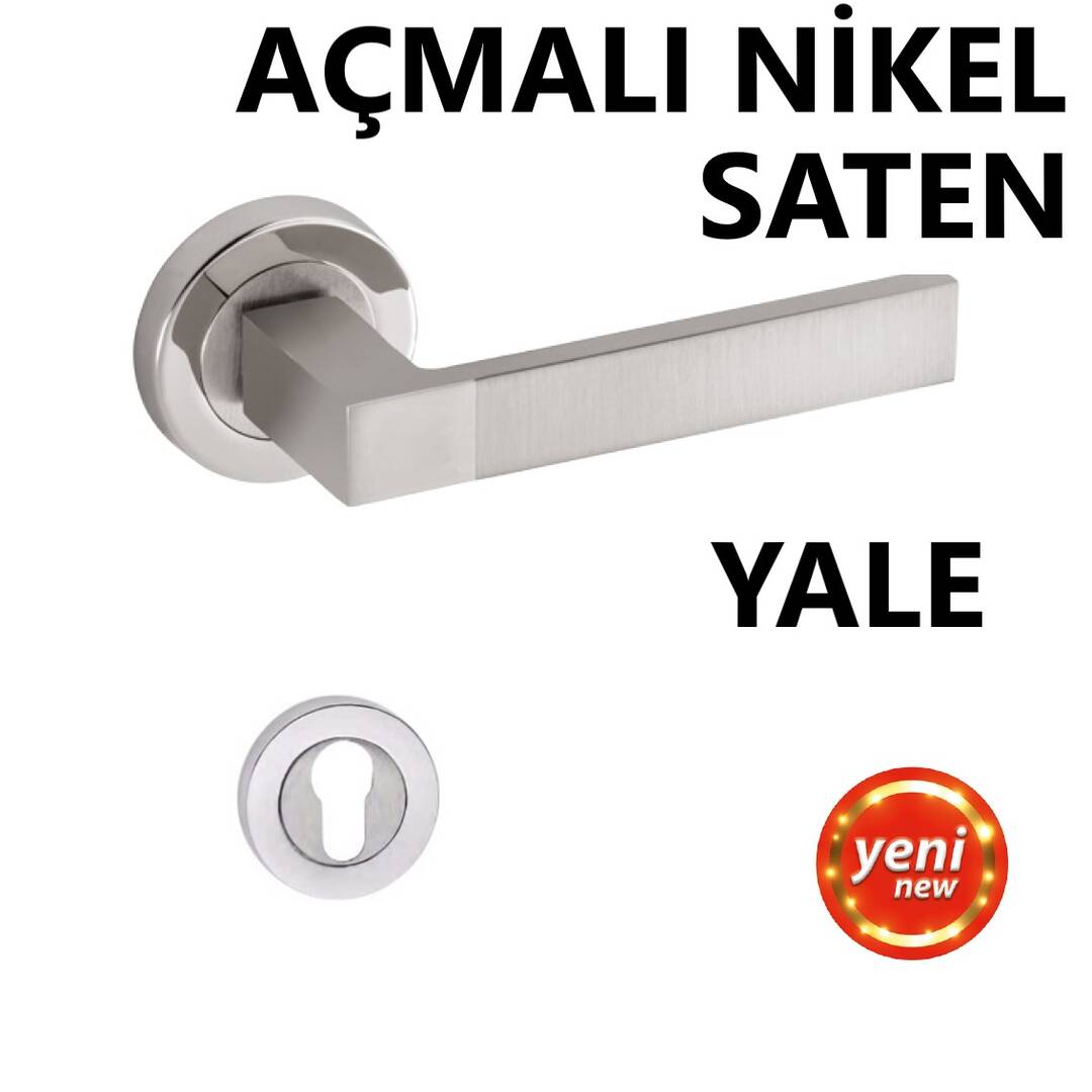 ALÜ. POLAT MAT ROZET AÇMALI NİKEL SATEN YALE KAPI KOLU