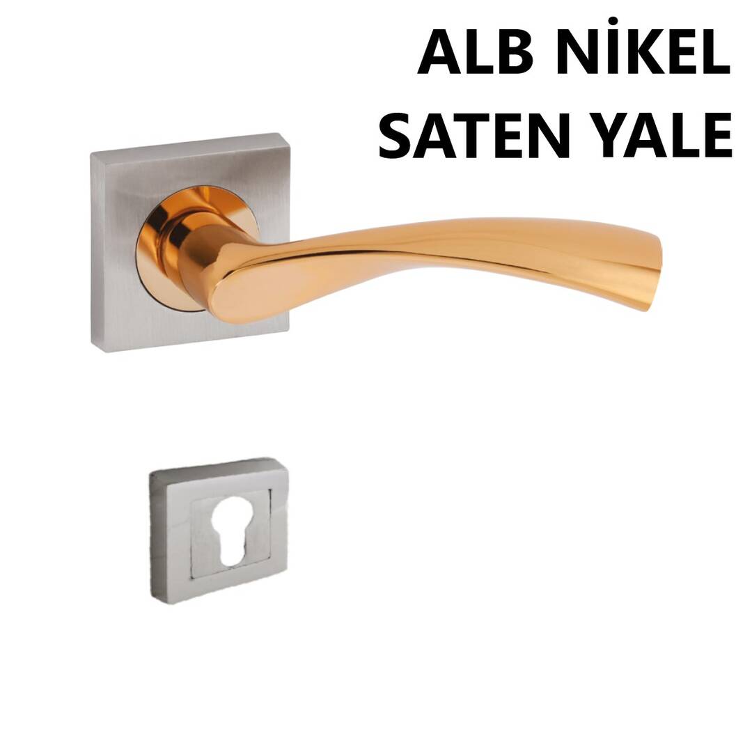 SOFUOĞLU ZAMAK LERZAN ANKA KARE ROZETLİ ALB. NİK. SATEN YALE KAPI KOLU