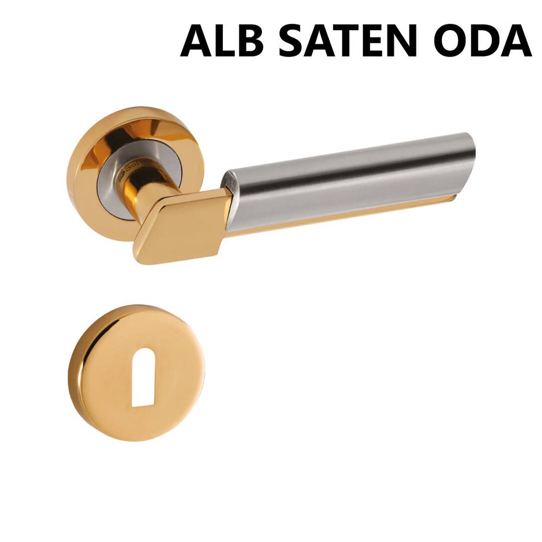 LİNDA  ALÜ.ROZETLİ ALB.SATEN ODA KAPI KOLU