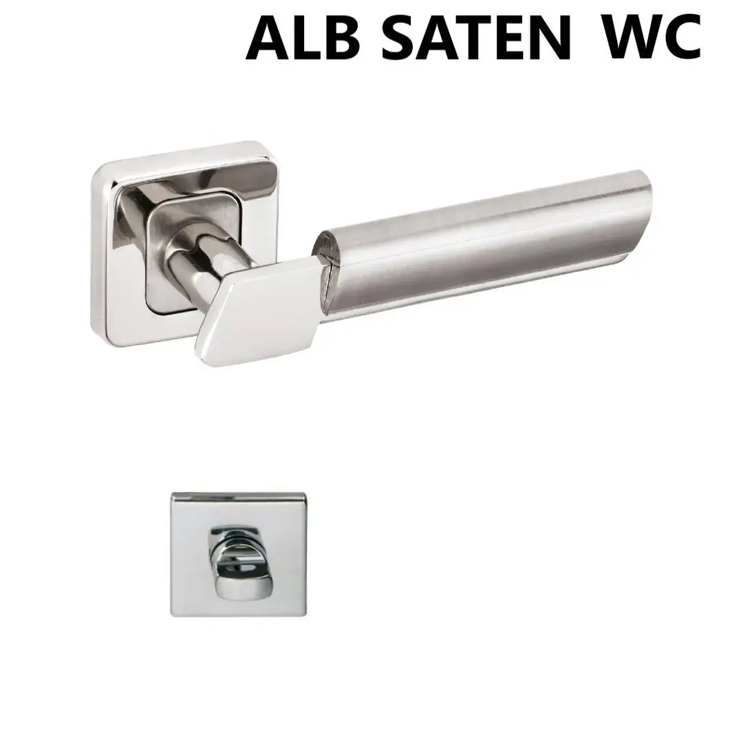 ALÜ LİNDA KARE ROZETLİ ALB SATEN WC KAPI KOLU