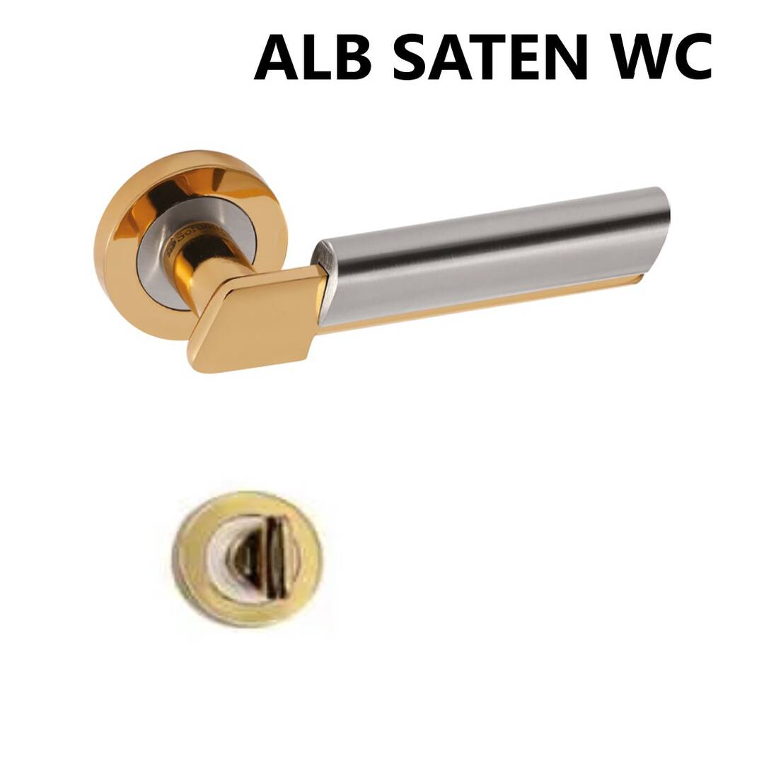 LİNDA  ALÜ.ROZETLİ ALB.SATEN WC KAPI KOLU