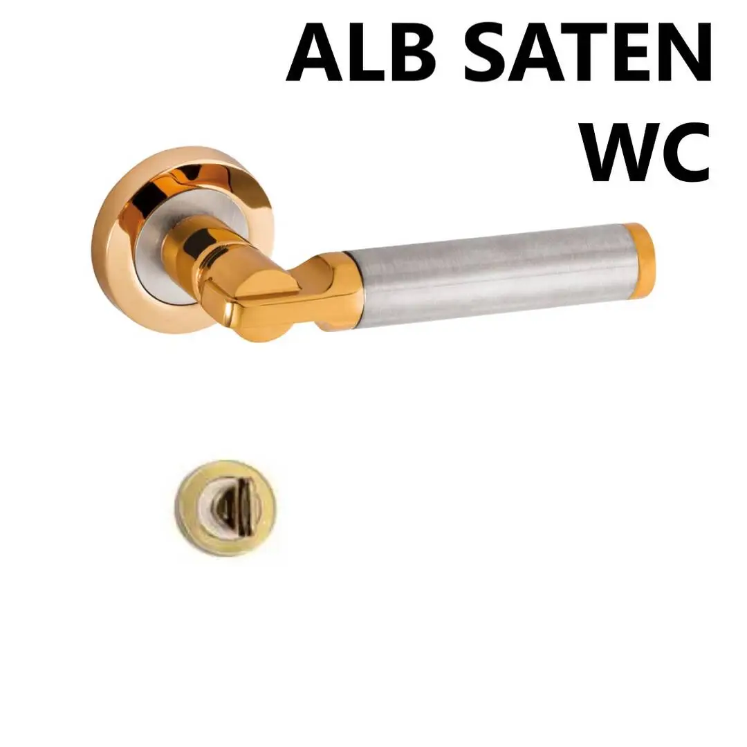SOFU. ZAMAK ŞEBBOY ROZETLİ ALB. SATEN WC KAPI KOLU