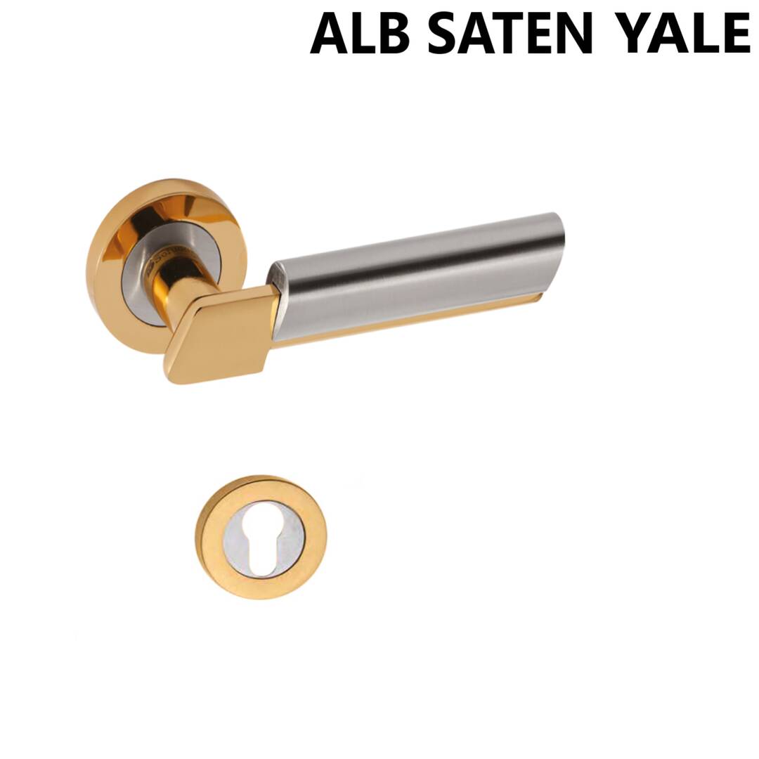 LİNDA ALÜ. ROZETLİ ALB. SATEN YALE KAPI KOLU