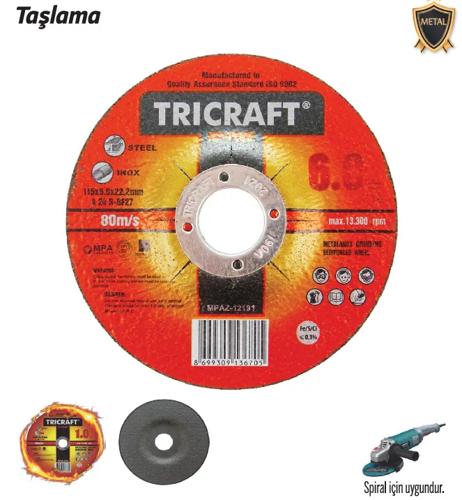 TRİCRAFT TAŞLAMA 180X6.0X22MM