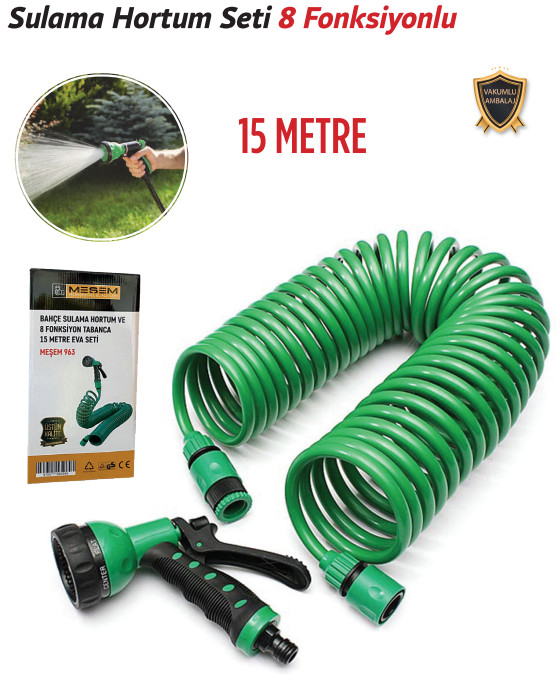 TRİCRAFT SULAMA HORTUMU SETİ 8 FONKSİYONLU 15 MT