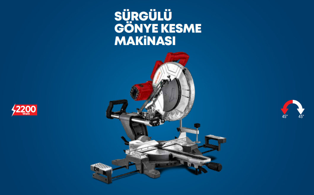 SOLESTAR SÜRGÜLÜ GÖNYE KESME MAKİNESİ 2200 W