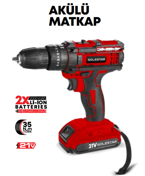SOLESTAR AKÜLÜ MATKAP 21 V- 35 NM