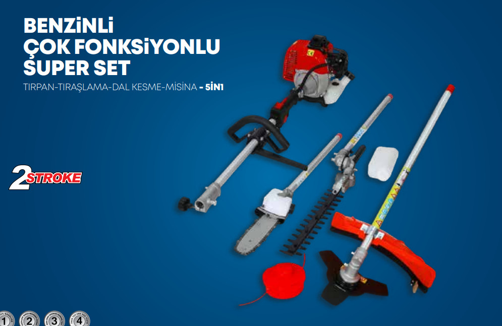 SOLESTAR BENZİNLİ ÇOK FONKSİYONLU SUPER SET 52CC - 5 İN 1 
