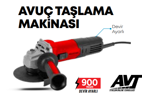 SOLESTAR AVUÇ TAŞLAMA MAKİNESİ 900 W 115 MM DEVİR AYARLI