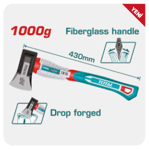 TOTAL FİBERGLASS SAPLI YARMA BALTA 1000 GR - 430 MM