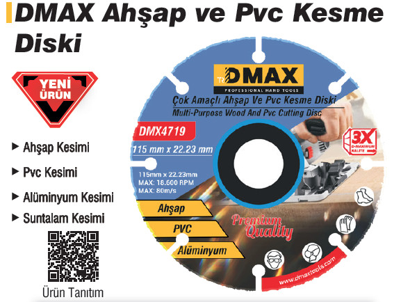 DMAX ÇOK AMAÇLI AHŞAP VE PVC KESME TESTERESİ