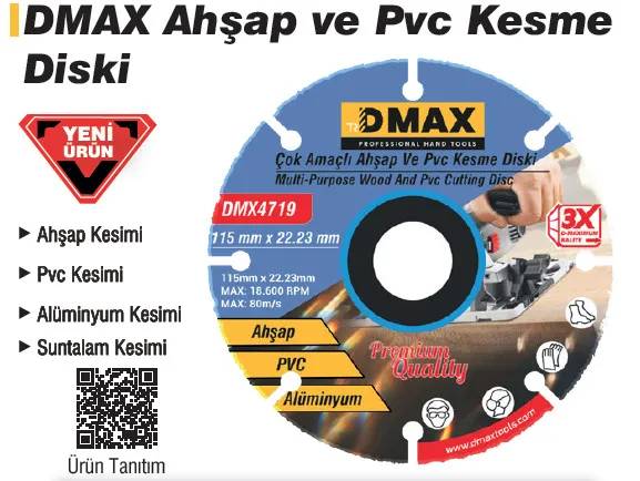 DMAX ÇOK AMAÇLI AHŞAP VE PVC KESME TESTERESİ