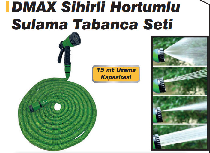 DMAX SİHİRLİ HORTUM SULAMA APARATI SET (15 METRE)