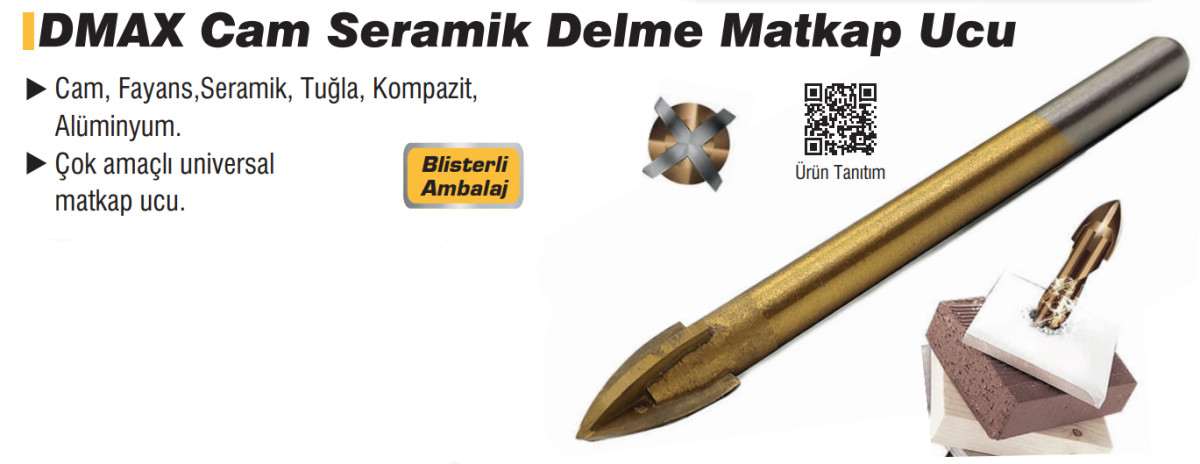 DMAX CAM SERAMİK DELME MATKAP UCU 7 MM