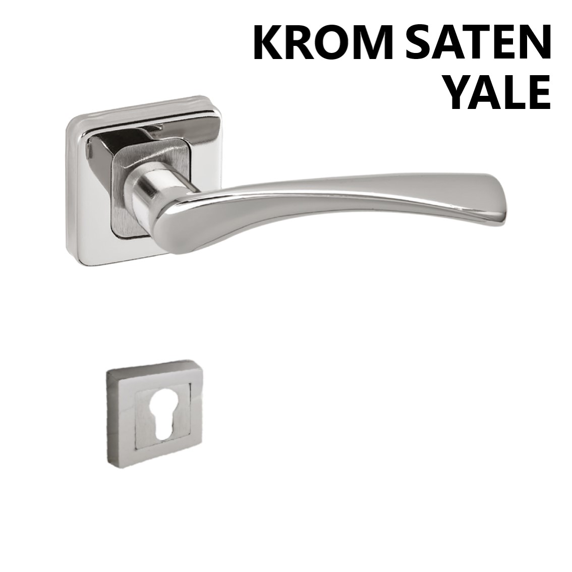 ALÜ. LERZAN  KARE ROZETLİ KROM SATEN  YALE