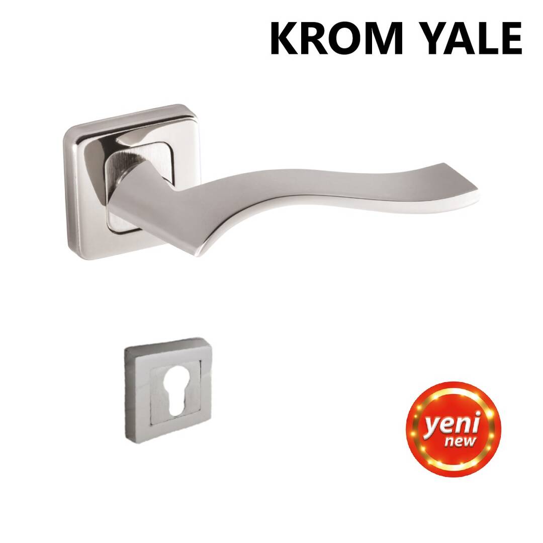 ALÜ. PINAR  ROZETLİ KROM YALE KAPI KOLU