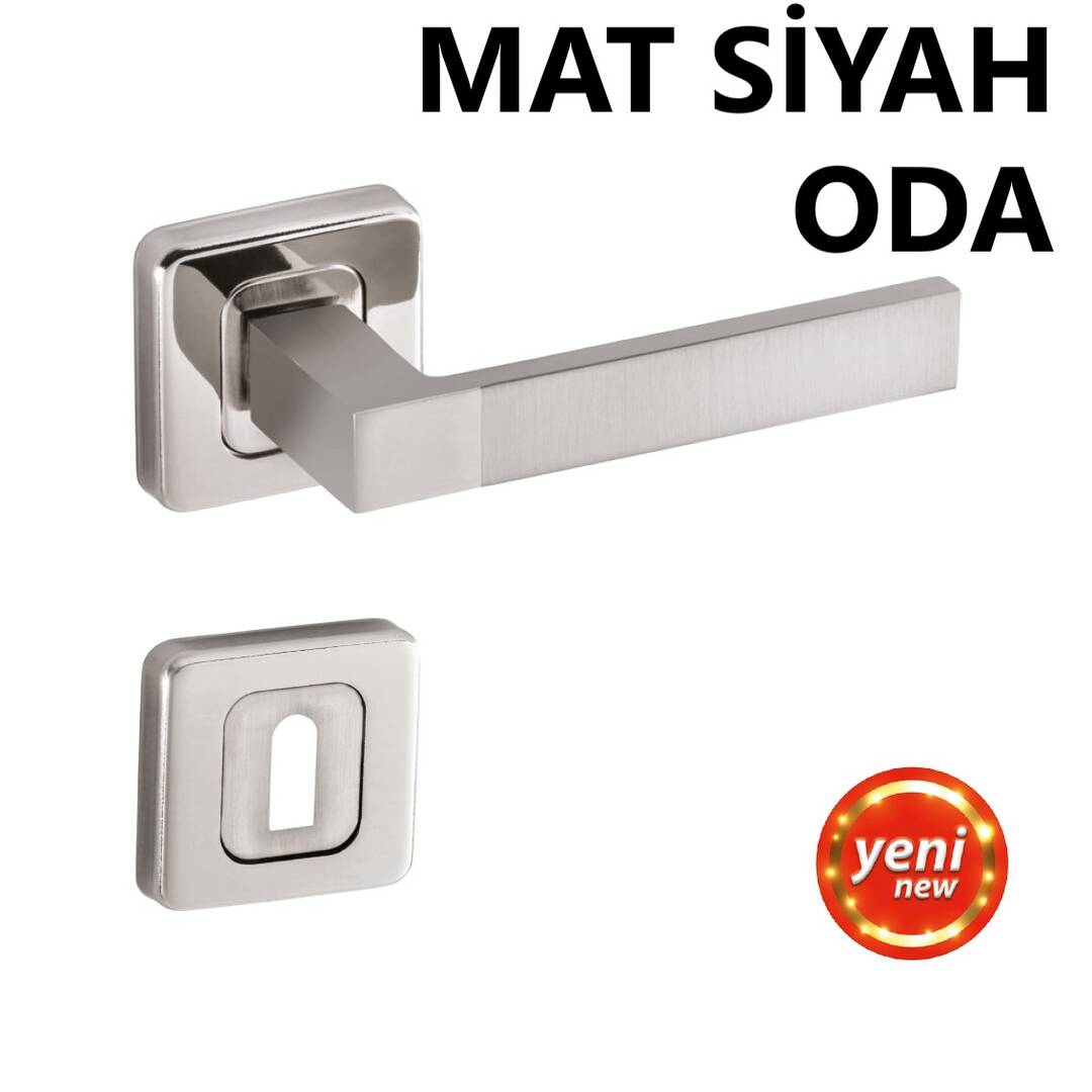ALÜ. POLAT KARE ROZETLİ MAT SİYAH ODA KAPI KOLU