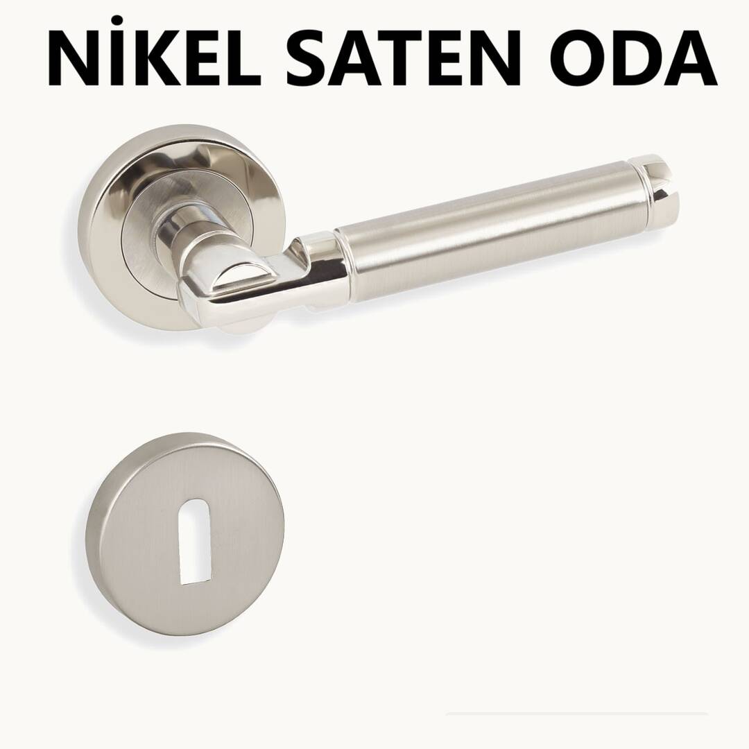 ALÜ. ŞEBBOY ROZETLİ NİKEL SATEN ODA KAPI KOLU