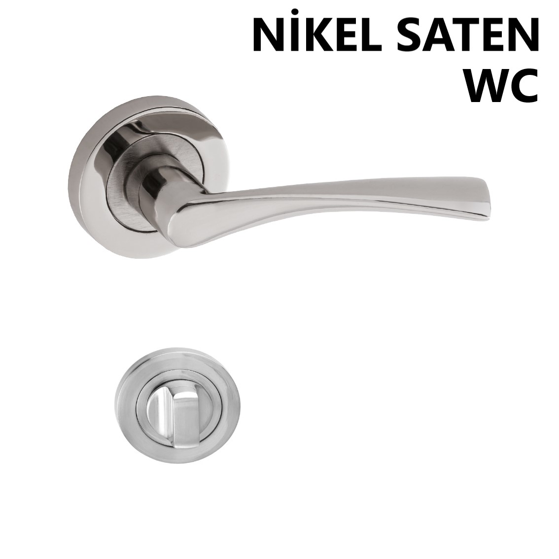 ALÜ. LERZAN ROZETLİ NİKEL SATEN WC KAPI KOLU