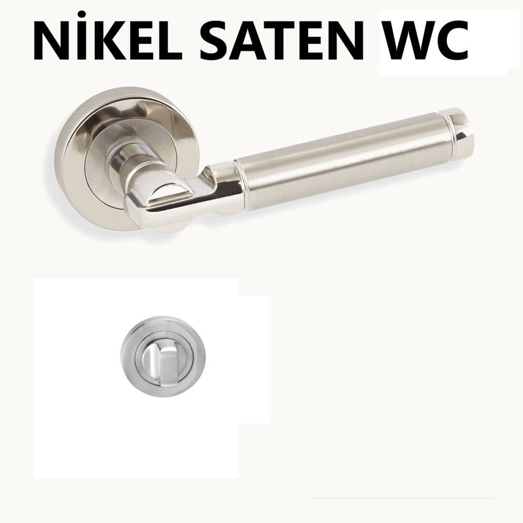 ALÜ. ŞEBBOY ROZETLİ NİKEL SATEN WC KAPI KOLU