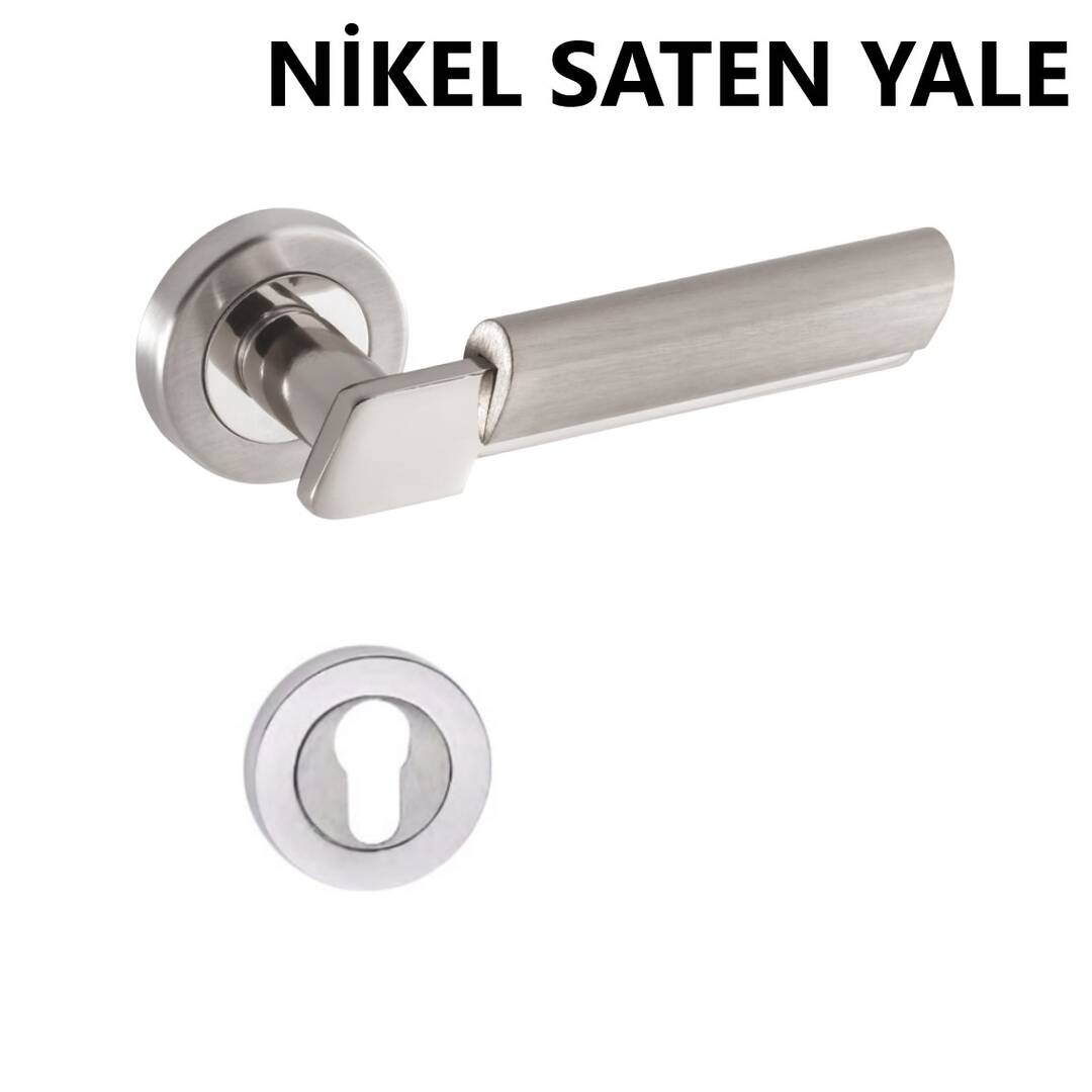 ALÜ. LİNDA ROZETLİ NİKEL SATEN YALE KAPI KOLU