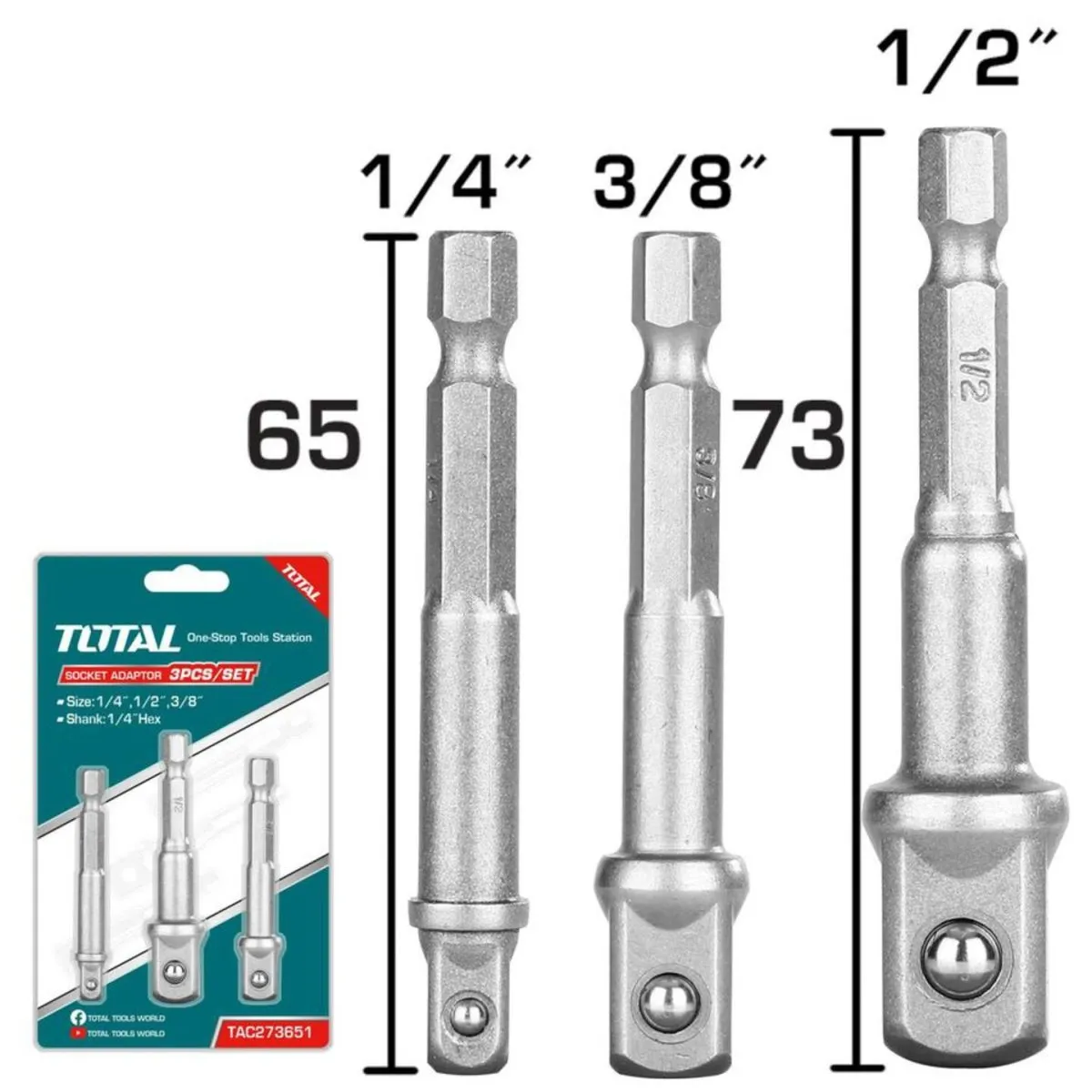 TOTAL SOKET ADAPTÖRÜ 1/4-3/8-1/2