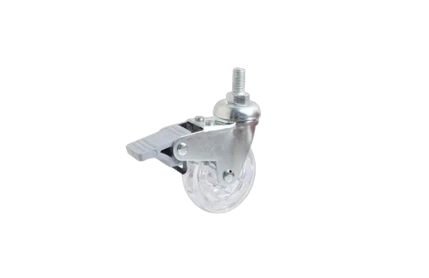 ŞEFFAF TEKER SERİSİ EKO 50X20 ŞEFFAF MAKARA VİDALI FRENLİ 40 KG