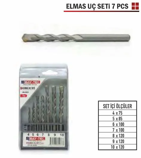 BAY-TEC ELMAS UÇ SETİ 7 PARÇA 