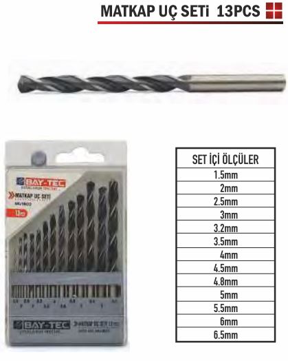 BAY-TEC HSS MATKAP UÇ SETİ 13 PARÇA