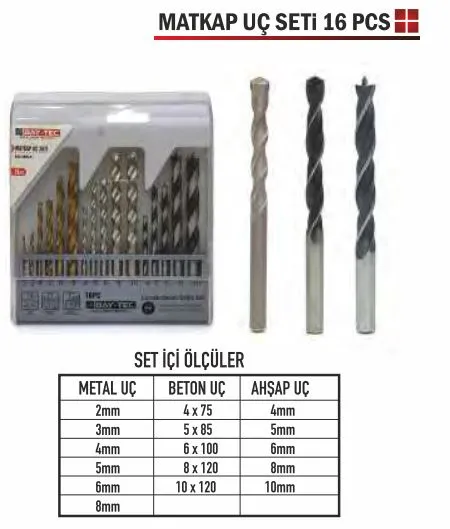 BAY-TEC MATKAP UÇ SETİ 16 PARÇA